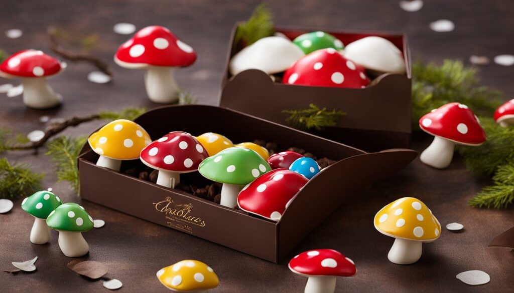polka dot mushroom chocolate box